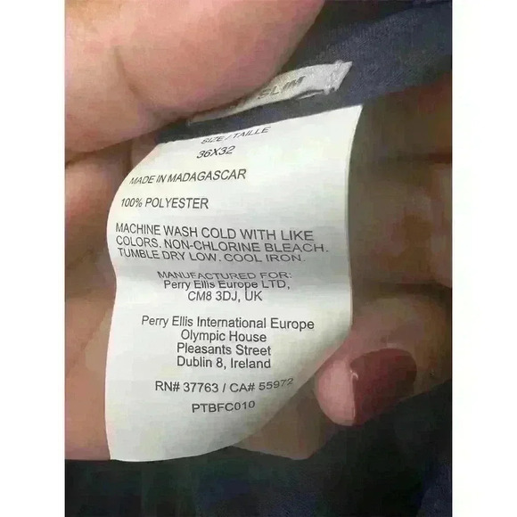 Perry Ellis Portfolio Men's Slim Fit Black Dress Pants Size 36x32 - Picture 14 of 15